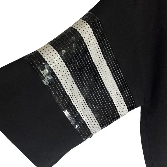 Cynthia Rowley Sequin Striped Sleeve Sports Jersey Top Small - Picture 3 of 4